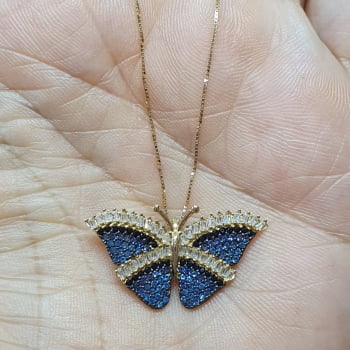Gargantilha em Ouro 18k750 com pingente borboleta