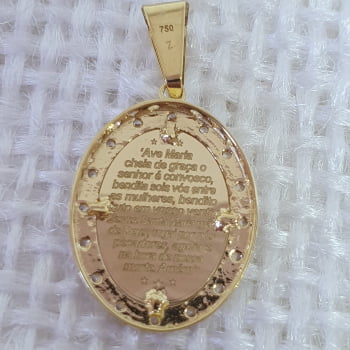 Medalha Nossa Senhora Aparecida Ouro Amarelo 18k750