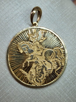 Medalha Pingente São Jorge Em Ouro Amarelo 18k