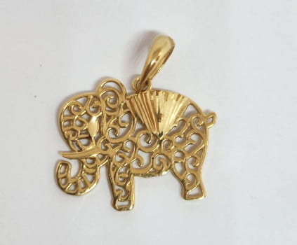 Pingente Elefante Arabesco em Ouro 18K